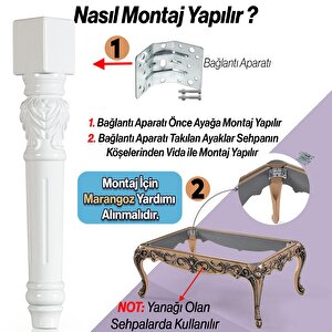 Star Plastik Sehpa Ayağı 44 Cm 4 Adet Beyaz Renk Orta Ayak Zigon Sehpa Mobilya Masa Ayakları Beyaz