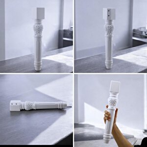 Star Plastik Sehpa Ayağı 44 Cm 4 Adet Beyaz Renk Orta Ayak Zigon Sehpa Mobilya Masa Ayakları Beyaz