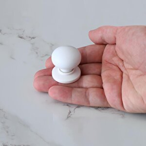 Düğme Beyaz Kulp Tablalı Mobilya Mutfak Dolabı Çekmece Dolap Kapak Kulpu Kulbu 5 Adet