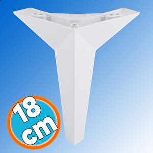 Mobilya Yükseltici Kanepe Sehpa Tv Ünitesi Koltuk Ayağı 18 Cm Beyaz Baza Ayak