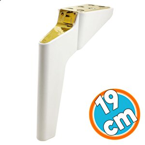 Mobilya Kanepe Sehpa Tv Ünitesi Koltuk Ayağı 19 Cm Beyaz Gold Baza Ayak
