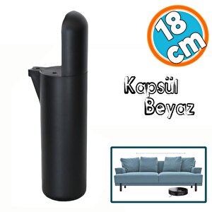 Mobilya Kapsül Yükseltici Sehpa Kanepe Tv Ünitesi Koltuk Ayağı Baza Ayakları Mat Siyah 18 Cm