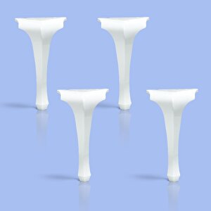 Plastik Beyaz Renk Lukens 40 Cm Sehpa Ayağı Mobilya Zigon Çay Orta Sehpası Ayak 4 Adet
