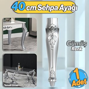 Rosa Plastik Sehpa Ayağı 40 Cm Gümüş Renk Orta Ayak Zigon Sehpa Mobilya Masa Ayakları 1 Adet Gri