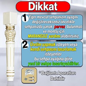 Star Plastik Sehpa Ayağı 44 Cm Krem Altın Renk Orta Ayak Zigon Sehpa Mobilya Masa Ayakları Gold