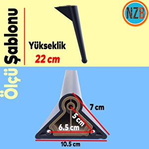 Mobilya Yükseltici Kanepe Sehpa Tv Ünitesi Koltuk Ayağı 22 Cm Siyah Baza Ayak