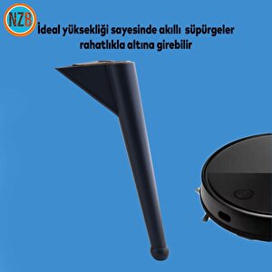 Mobilya Yükseltici Kanepe Sehpa Tv Ünitesi Koltuk Ayağı 22 Cm Siyah Baza Ayak