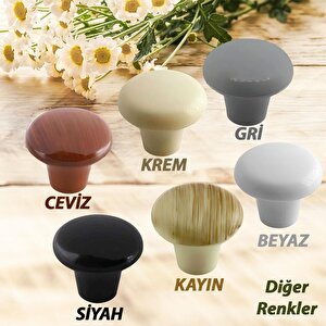15 Adet Sert Plastik Mantar Düğme Kulp Beyaz Dolap Mobilya Mutfak Dolabı Çekmece Kapak Kulpu Kulbu
