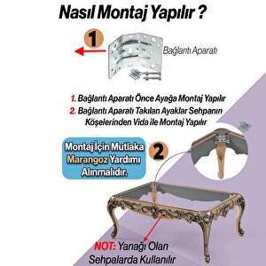 Zade Plastik Sehpa Ayağı 46 Cm Gümüş Gri Renk 1 Adet Mobilya Zigon Çay Orta Sehpası Ayak Bağlantı