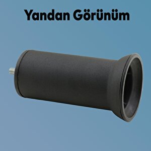 Mobilya Yükseltici Baza Metal Kanepe Koltuk Destek Ayağı M8 Civatalı İnce Diş Siyah Metal Ayak 12 Cm (12 Adet)