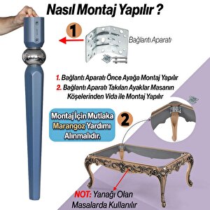 Elips Masa Dresuar Ayağı 75 Cm Plastik Antrasit Ayak Mutfak Yemek Masası Mobilya Ayakları Antrasit