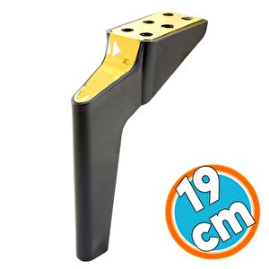Mobilya Yükseltici Kanepe Sehpa Tv Ünitesi Koltuk Ayağı 19 Cm Siyah Gold Baza Ayak