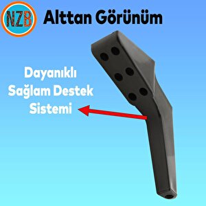 Mobilya Yükseltici Kanepe Sehpa Tv Ünitesi Koltuk Ayağı 19 Cm Siyah Gold Baza Ayak