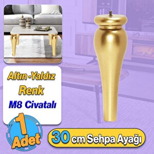 Sembol Plastik Sehpa Ayağı 30 Cm Altın Yaldız 1 Adet Mobilya Orta Sehpası M8 Civatalı Ayak Ayaklar