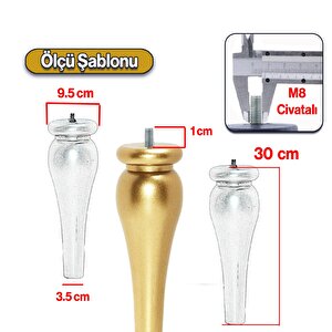 Sembol Plastik Sehpa Ayağı 30 Cm Altın Yaldız 1 Adet Mobilya Orta Sehpası M8 Civatalı Ayak Ayaklar