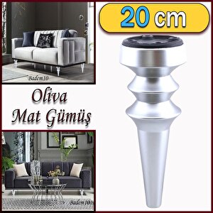 Oliva Mobilya Kanepe Koltuk Tv Ünitesi Baza Ayağı Zigon Orta Sehpası Ayak Ayakları 20 Cm Mat Gümüş