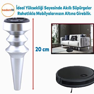 Oliva Mobilya Kanepe Koltuk Tv Ünitesi Baza Ayağı Zigon Orta Sehpası Ayak Ayakları 20 Cm Mat Gümüş