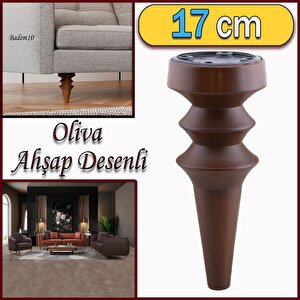 Oliva Mobilya Kanepe Koltuk Tv Ünitesi Baza Ayağı Zigon Orta Sehpası Ayak Ayakları Ahşap Desen 17 Cm