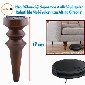 Oliva Mobilya Kanepe Koltuk Tv Ünitesi Baza Ayağı Zigon Orta Sehpası Ayak Ayakları Ahşap Desen 17 Cm