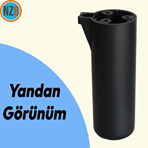 Mobilya Kapsül Ayak Yükseltici Sehpa Kanepe Tv Ünitesi Koltuk Ayağı Baza Ayakları Mat Siyah 18 Cm