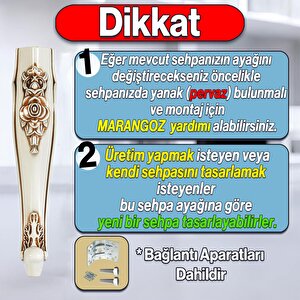 Rosa 4 Adet Plastik Sehpa Ayağı 40 Cm Krem Kahverengi Renk Orta Ayak Zigon Sehpa Mobilya Ayakları