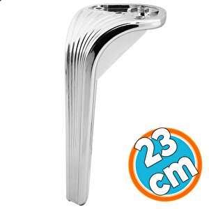 Mobilya Yükseltici Kanepe Sehpa Tv Ünitesi Koltuk Ayağı 23 Cm Parlak Krom Baza Ayak