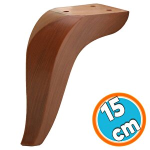 Mobilya Kanepe Sehpa Tv Ünitesi Koltuk Ayağı 15 Cm Kahverengi Ahşap Desenli Baza Ayak
