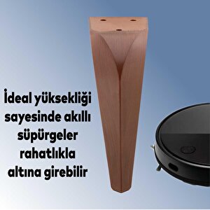Mobilya Kanepe Sehpa Tv Ünitesi Koltuk Ayağı 15 Cm Kahverengi Ahşap Desenli Baza Ayak
