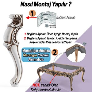 Krem Kahve 4 Adet Valenta Plastik Sehpa Ayağı 47 Cm Mobilya Zigon Çay Orta Sehpası Ayak Ayakları