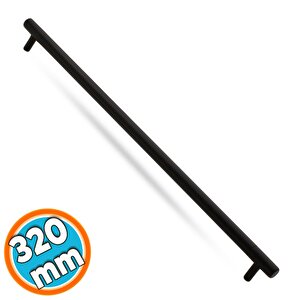 Mobilya Çekmece Dolap Kapak Kulpu Kulbu 320 Mm Mat Siyah Metal Kulp