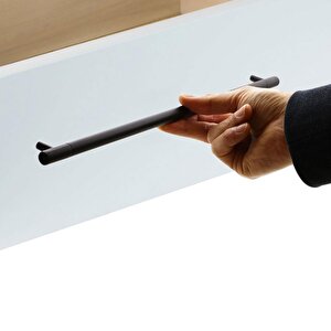 Mobilya Çekmece Dolap Kapak Kulpu Kulbu 320 Mm Mat Siyah Metal Kulp