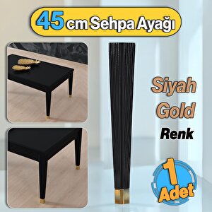 Elit Plastik Sehpa Ayağı 45 Cm Mobilya Ayak Zigon Siyah Altın Renk Ayak Mutfak Yemek Masası 1 Adet