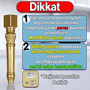 Star Plastik Sehpa Ayağı 44 Cm 4 Adet Altın Renk Orta Ayak Zigon Sehpa Mobilya Masa Ayakları Gold