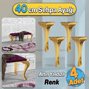Altın Yaldız Renk 40 Cm Plastik Sehpa Ayağı Lukens Mobilya Zigon Çay Orta Sehpası Ayak 4 Adet