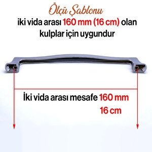 Mobilya Kulp Krom Metal 160 Mm - 16 Cm  Mutfak Çekmece Dolap Dolabı Kapak Kulbu Kulpu Kulpları