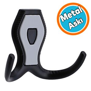 Dolap Askılık Vestiyer Duvar Kapı Elbise Kıyafet Askısı Banyo Mutfak Askılığı Askı Siyah