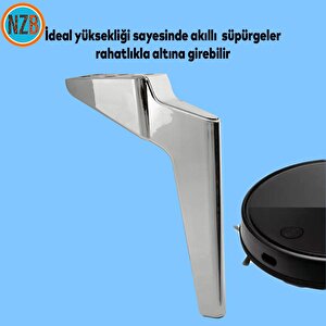 Mobilya Yükseltici Kanepe Sehpa Tv Ünitesi Koltuk Ayağı 23 Cm Krom Baza Ayak
