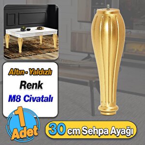 Pırlanta Plastik Sehpa Ayağı 30 Cm Altın Renk 1 Adet Mobilya Orta Sehpası M8 Civatalı Ayak Ayaklar