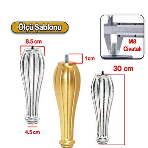 Pırlanta Plastik Sehpa Ayağı 30 Cm Altın Renk 1 Adet Mobilya Orta Sehpası M8 Civatalı Ayak Ayaklar