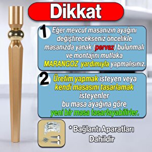 4 Adet Elips Masa Dresuar Ayağı 75 Cm Plastik Gold Altın Mutfak Yemek Masası Mobilya Ayakları