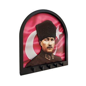 Cajuart Boyutlu Kabartma Tasarım Atatürk Bayrak Tema Anahtarlık Duvar Askılık Dekor