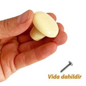 Sert Plastik Mantar Düğme Kulp Krem Dolap Mobilya Mutfak Dolabı Çekmece Kapak Kulpu Kulbu