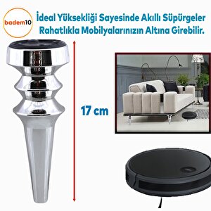 Oliva Mobilya Kanepe Koltuk Tv Ünitesi Baza Ayağı Zigon Orta Sehpası Ayak Ayakları Gümüş Krom 17 Cm
