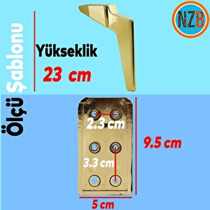 Mobilya Yükseltici Kanepe Sehpa Tv Ünitesi Koltuk Ayağı 23 Cm Gold Altın Baza Ayak