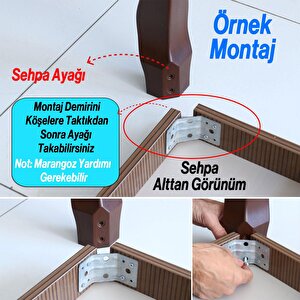 Star Plastik Sehpa Ayağı 44 Cm 4 Adet Ahşap Renk Orta Ayak Zigon Sehpa Mobilya Masa Ayakları Kahve