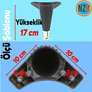 Mobilya Kanepe Sehpa Tv Ünitesi Koltuk Ayağı 17 Cm Antrasit Krom Baza Ayak