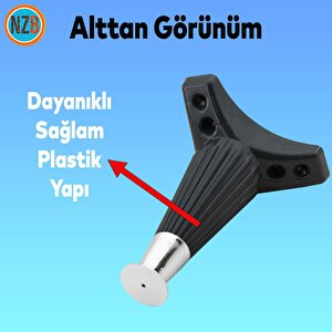 Mobilya Kanepe Sehpa Tv Ünitesi Koltuk Ayağı 17 Cm Antrasit Krom Baza Ayak