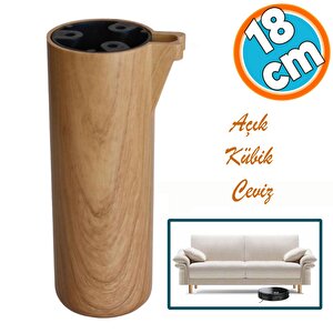 Mobilya Kapsül Ayak Yükseltici Kanepe Tv Ünitesi Koltuk Ayağı Baza Ayakları Açık Kübik Ceviz 18 Cm