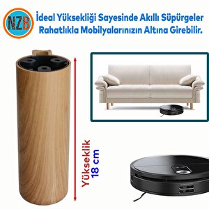 Mobilya Kapsül Ayak Yükseltici Kanepe Tv Ünitesi Koltuk Ayağı Baza Ayakları Açık Kübik Ceviz 18 Cm