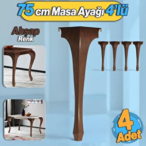 4 Adet Lukens Masa Dresuar Ayağı 75 Cm Plastik Ahşap Mutfak Yemek Masası Mobilya Ayakları Kahverengi